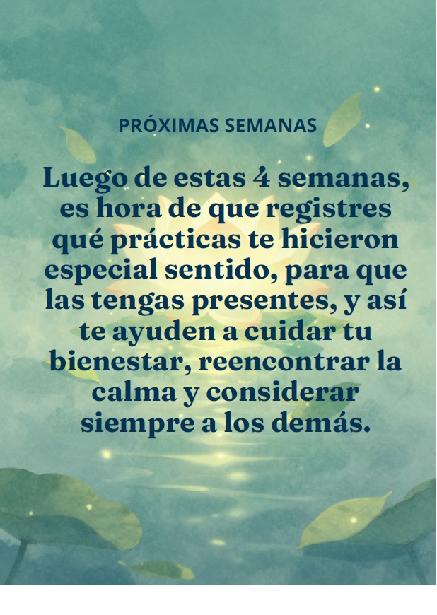 Página de cierre del programa de 30 días