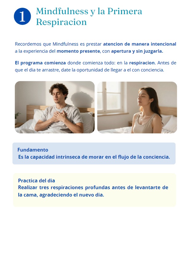 Página del día 1: Mindfulness y la primera respiración
